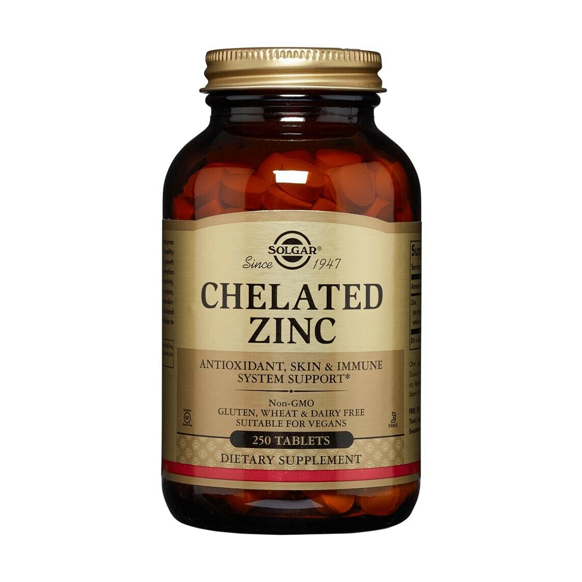 Цинк хелатний Solgar Chelated Zinc 22 мг, 250 таблеток